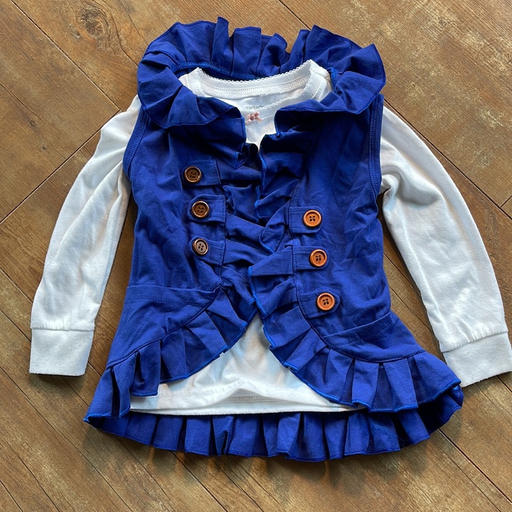 Blue Ruffle Vest | Pipperdoodles